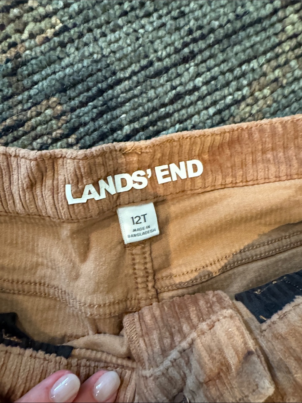Lands' End Corduroy Pants in Camel Brown - Picture 2 of 5